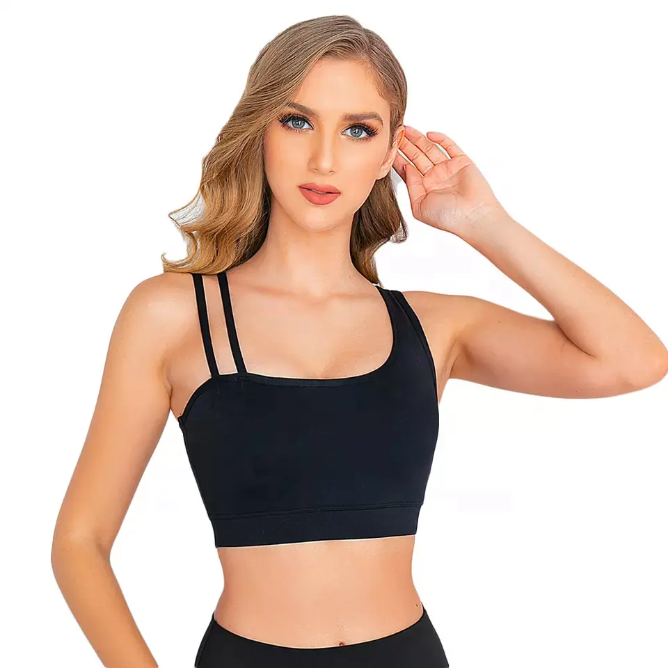 Sujetador frontal personalizado para mujer, sostén de encaje con hebilla lateral entrecruzado, cómodo, sin costuras, Push Up inalámbrico