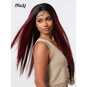 Perruque Body Wave DWY 13x6 pour Lace Frontal avec racines foncées, cheveux vierges longs, dentelle HD, modèle P4/27, longueurs étirées 32-40 - Product Image 4