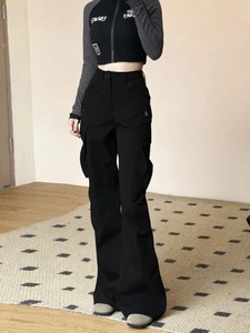 Pantalon Tech de jogging décontracté pour femme Pantalon taille basse solide Pantalon baggy à jambe large Streetwear Pantalon de survêtement oversize - Product Image 5