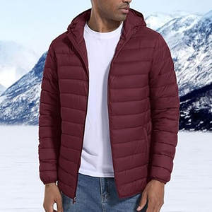 Veste matelassée doublée pour homme, légère, pliable, manteau d'hiver avec capuche, design personnalisable, approvisionnement direct d'usine - Product Image 4
