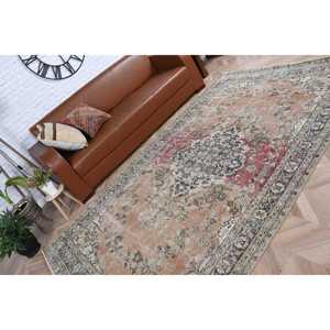 Alfombra Turca Vintage de 5.3x9.2 pies, Alfombra de Lana Azul Abstracta - Product Image 5