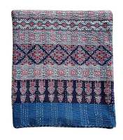 Nouvelle Arrivée Couvre-lits Indiens Grande Taille Kantha Faits Main, Brodés à la Main, Vintage, Motifs Floraux, Coton Écologique, Style Block