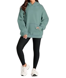 Sudadera con capucha de lana de gran tamaño Vintage para mujer, con hombros descubiertos, estampado personalizado, mezcla de algodón transpirable en la parte delantera, OEM - Product Image 1
