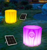 Meubles d'extérieur au design moderne, éclairage LED solaire 16 couleurs, tabouret en forme de souche d'arbre, sièges originaux pour patio, jardins, parcs