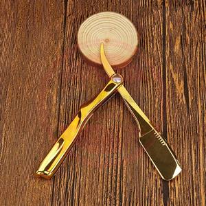 Cuchilla de afeitar plegable, herramientas de afeitado, logotipo personalizado, acero inoxidable, maquinilla de afeitar recta profesional - Product Image 6