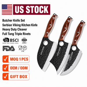 <span class=keywords><strong>Set</strong></span> di <span class=keywords><strong>Coltelli</strong></span> da Chef Professionali in Acciaio Inox Viking Serbain con Manico in Legno ABS per Cucina e Macelleria - Product Image 1