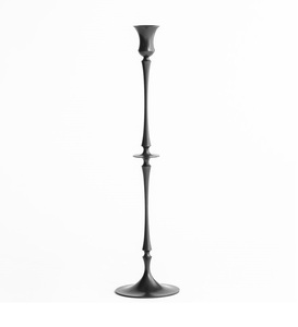 Portavelas de hierro negro con diseño de desplazamiento elegante con detalles artesanales ideal para bodas rústicas e interiores acogedores - Product Image 5