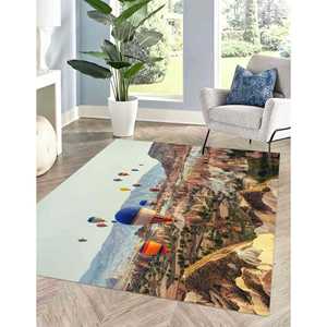 Cappadocia <b>Rug</b>: Air Balloon Landscape, Pet Friendly Home Decor,<b>Chenille</b> <b>Rug</b> - Product Image 5