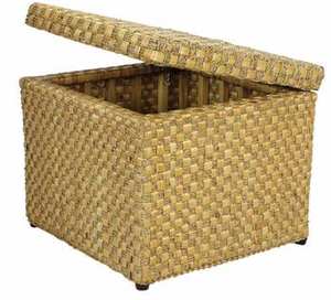 Plateau de paniers tissés à la main en jacinthe d'eau à prix économique poignée confortable pour l'organisation de la chambre à coucher salon salle de bain - Product Image 2