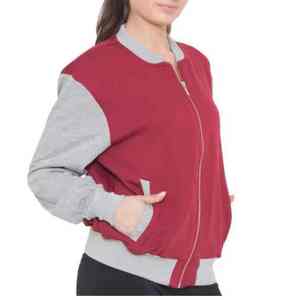 Chaquetas universitarias de fabricante para mujer Chaqueta de talla grande para mujer con logotipo bordado por el cliente de lana de alta visibilidad de su marca - Product Image 2