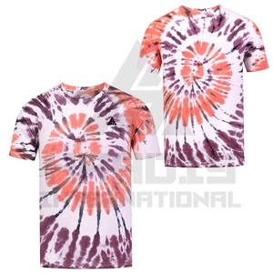 T-shirt à manches courtes personnalisé 275gsm 100% coton délavé au soleil High Street Retro Tie Dye surdimensionné Vintage Washed T-shirt lourd unisexe - Product Image 1