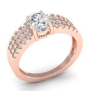 REYES Fabricante Venta Directa 925 Plata Esterlina GRA Certificado Moissanite Anillos de Compromiso en Oro de 14K Anillos de Promesa de Boda - Product Image 2