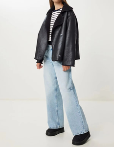 Chaquetas de Cuero Negras Cuadradas de Moda, Transpirables, de la Mejor Calidad, Cómodas, de Pakistán, Chaqueta de Cuero para Mujer - Product Image 2