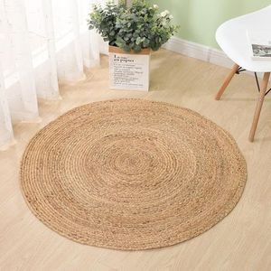 Tapis en jacinthe d'eau de luxe modernes faits à la main, tapis naturel durable, rembourrage résistant aux taches, antidérapant pour cuisines confortables - Product Image 6