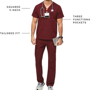 Tenue d'infirmière en satin personnalisée de haute qualité, design à col en V, pour les médecins, les infirmières, les uniformes médicaux d'hôpital pour femmes et hommes, MOQ - Product Image 3