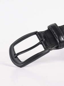 Ceinture habillée de luxe personnalisée de haute qualité pour hommes Ceinture en cuir OEM à boucle ardillon en alliage de cuir véritable - Product Image 3