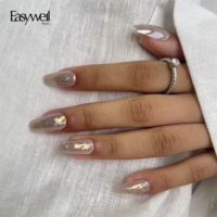 Vente chaude Easywell, ongles en gel personnalisés avec boîte en acrylique, ongles artificiels de luxe faits à la main, fournisseur d'ongles à pression