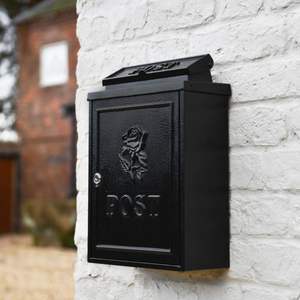 Cajas de correos colgantes para jardín, diseño personalizado, montaje en pared, hierro galvanizado decorativo, fabricante de cajas de poste negro - Product Image 4