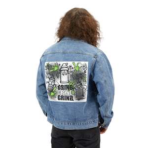 Giacca in Denim da Donna con Grafiche Spray Artistiche, Cappotto Personalizzabile Unico - Product Image 4