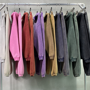 เสื้อฮู้ดผู้ชายสไตล์วินเทจซิปแต่งลายเองได้ - Product Image 2