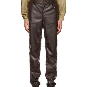 กางเกงปั่นจักรยานหนังแท้สีดำลำลองสำหรับผู้ชาย, กางเกงขี่มอเตอร์ไซค์ระบายอากาศน้ำหนักเบาสวมใส่สบายมีสไตล์ - Product Image 5