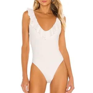 Высококачественный женский купальный костюм без рукавов с V-образным вырезом купальный костюм Цельный купальник