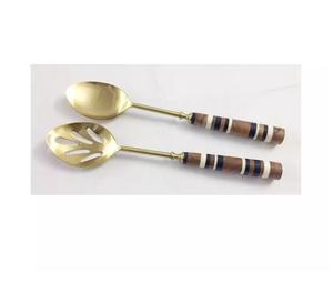 ชุดช้อนส้อมโลหะดีไซน์ใหม่ ชุดช้อนส้อมโลหะดีไซน์ใหม่ ที่ตักสลัดด้ามอลูมิเนียมใหม่ ที่ตักสลัดสแตนเลสสำหรับเสิร์ฟ - Product Image 5