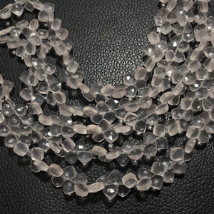 Vente en gros de perles en forme de coussin en quartz rose à facettes de bonne qualité formes cerf-volant et briolette de couleur rose - Product Image 2