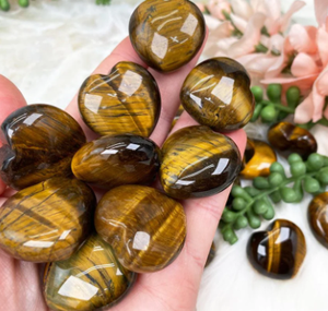 Nueva Llegada Super Calidad Venta Caliente Ojo de Tigre Cristal Hinchado Corazón Bolsillo Piedra Curación Preocupación Piedra Chakra Energía Arte Decoración - Product Image 2