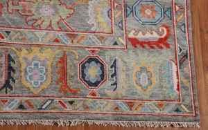 Tapis noué à la main de qualité supérieure Tapis moderne en soie de laine Oushak avec travail brodé pour salon, chambre et maison - Product Image 6