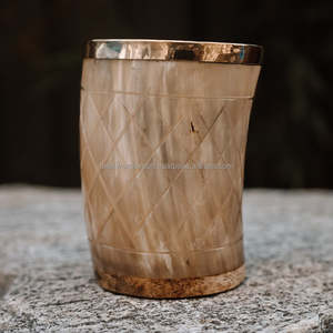 ถ้วย Karvin ทรงเขาควายงานทำมือคุณภาพระดับพรีเมี่ยม100% สีธรรมชาติทนทานดีไซน์โบราณ BH-314งานฝีมือดีไซน์แบบ Buraq Handicrat - Product Image 3