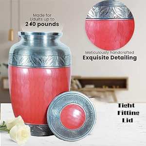 Urne funéraire en aluminium gravée pour cendres humaines Adulte Homme Femme Grandes urnes funéraires pour cendres pouvant contenir jusqu'à 200 LBS Pêche - Product Image 4