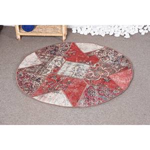 Traditional <b>Red</b> <b>Red</b> Patchwork <b>Wool</b> Rug 33x33ft Boho Style Latex Backed 10mm Abstract for Entryway Bedside 9x12 Rectangle Hallway - Product Image 1