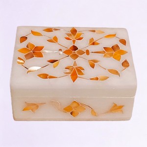 Belles boîtes à bijoux en marbre incrusté de nacre verte avec logo personnalisé emballage cadeau pour nouveau-né - Product Image 6