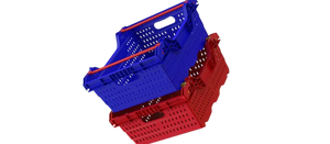 DPK58 40x50x21cm <b>Collapsible</b> Plastic <b>Crate</b> for Industrial Food Storage and Transportation of Plastic Plates & Bowls - Product Image 3