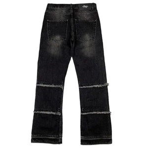 Factory Wholesale Hip Hop Plus Size Pants <b>Ripped</b> Denim Trousers Custom Designer Straight Leg <b>Jeans</b> <b>Men</b> Rough <b>Jeans</b> - Product Image 2