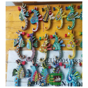 รูปปั้นปลาทำด้วยมือทำจากไม้ธรรมชาติเครื่องประดับตกแต่งผนังแขวนผนังธีมชายหาดภายในจากเวียดนาม - Product Image 1