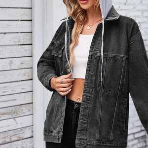 Trending Style Women <b>Denim</b> <b>Jacket</b> Premium Quality Comfortable Wholesale Price Hot Selling Women hooded <b>Denim</b> <b>Jacket</b> - Product Image 4