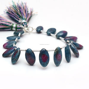 Premium <b>Ruby</b> Kyanite Smooth Marquise Shape 6 Inch 11x7-15x9 MM Natural Gemstone Strand Beads for Handmade Jewelry Making - Product Image 3