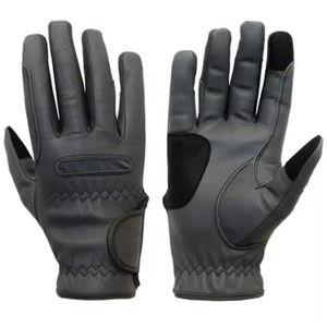 Gants d'équitation en cuir respirants à doigts complets pour hommes, fermeture auto-agrippante, séchage rapide, design couleur personnalisé, prix de gros - Product Image 5