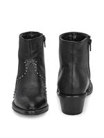 Bottines à fermeture éclair en cuir véritable marron style western pour femme, automne été, élégantes et durables