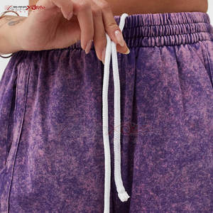 Short de lavage à l'acide de style cool pour les femmes avec ourlet droit et short de lavage à l'acide pour femmes chic urbain confortable - Product Image 4