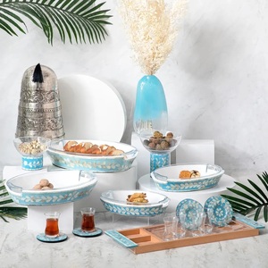 ที่ตั้งโชว์เค้กฝังสีฟ้าเหมาะสำหรับตกแต่งโต๊ะในบ้านงานอีเวนต์งานอีเว้นท์ขายส่งจากอินเดีย - Product Image 2