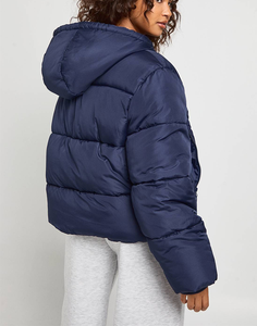 Veste matelassée pour femme, coupe régulière, résistante à l'eau, pour les voyages, motif uni teint, anti-rétrécissement, broderie DTG, manteau d'hiver - Product Image 4