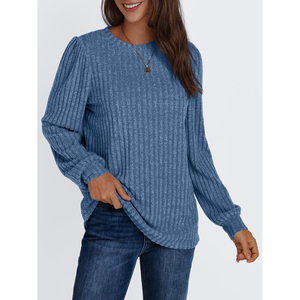 Automne mode affaires décontracté femmes à manches longues col rond tunique hauts chandails avec pull de Style décontracté pour le temps d'hiver - Product Image 4