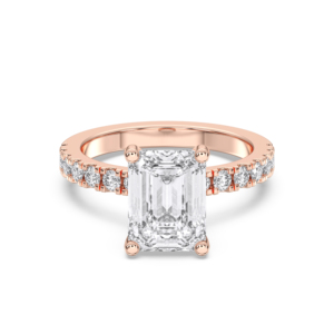 Bague de fiançailles solitaire en argent sterling avec diamant de laboratoire de 1.37 carats E-F/VSS-VS (centre 1.00CT) - Product Image 1