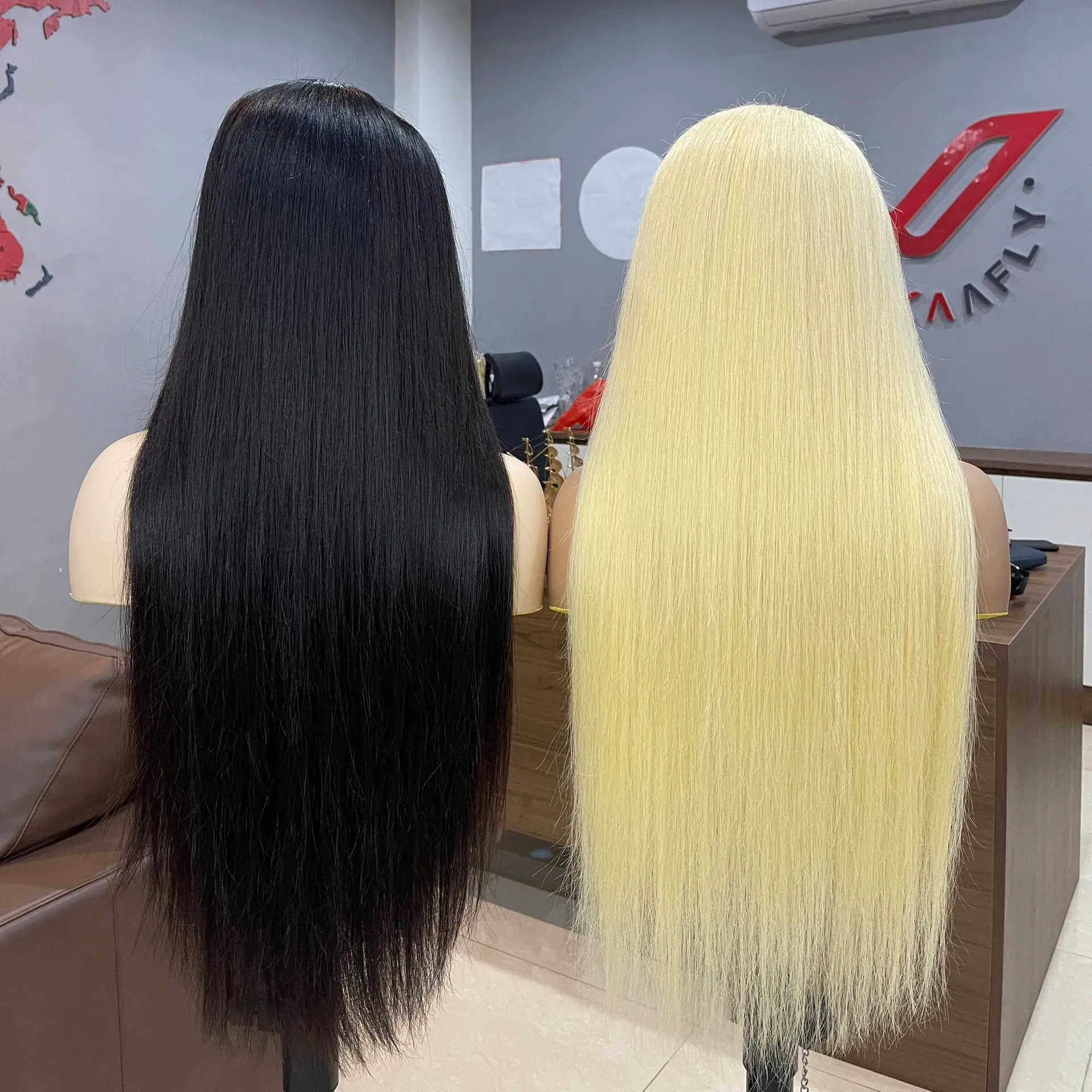 Siyah ve sarışın peruk İnsan saç dantel ön, İnsan saç sarışın peruk 13x4 13x6 saç salonları için en ucuz fiyat
