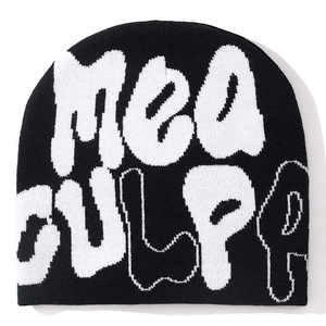 Vente en gros 100% Acrylique Jacquard Logo Hommes Crâne Cap Bonnet Haute Qualité Personnalisé Tricoté Solide Bonnet Chapeau avec Logo Designer - Product Image 4