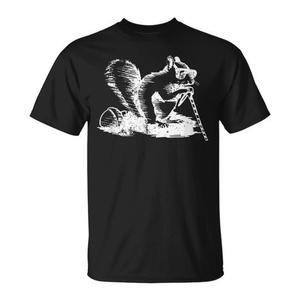 Camiseta Vintage con Diseño de Ardilla Ciego y Frutos Secos, Ropa Promocional con Temática Animal - Product Image 1