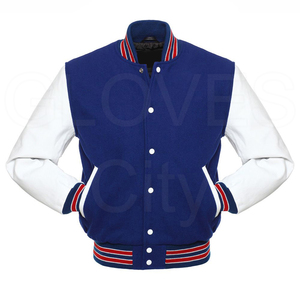 2025 nouveau unisexe laine hommes veste gants hiver varsité Letterman Style cuir manches à capuche col avant poche-ville en gros - Product Image 2